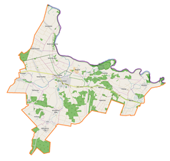 Mapa konturowa gminy Janów Podlaski, u góry po lewej znajduje się punkt z opisem „Stary Bubel”