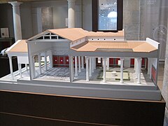 Maquette de l'atrium d'une domus gallo-romaine à Besançon.