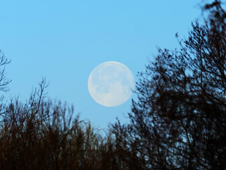 Untergehender Mond einen Tag nach Vollmond (Mondalter 15,7 Tage, nördliche ekliptikale Breite 2,5 Bogengrad) zum Frühlingsbeginn 3 Bogengrad über dem westlichen Horizont. Die Sonne stand zu diesem Zeitpunkt bereits fast ebenso hoch über dem östlichen Horizont, und die Ekliptik hatte im Süden eine maximale Höhe von nur gut 14 Bogengrad.