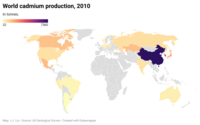 Cadmium production in 2010