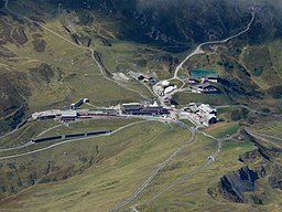 Vy över Kleine Scheidegg, sett från Jungfraujoch