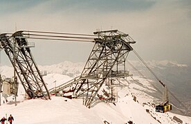 Arrivée téléphérique sur la cime de Caron.