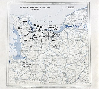 U.S. Twelfth Army position map, 6 June 1944