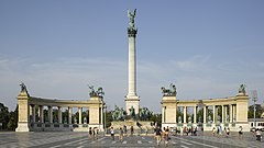 Hősök tere, la Place des Héros, Budapest, Hongrie.