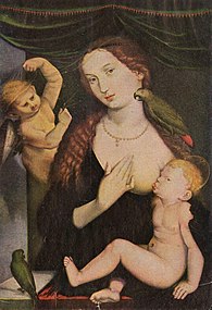 Madono kaj infano kun papagoj, de Hans Baldung Grien, 1533