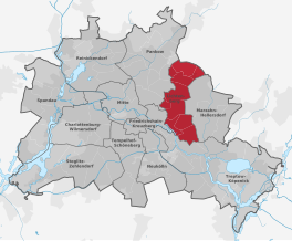 Ligging van Lichtenberg binnen Berlijn