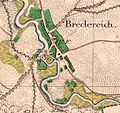 Ausschnitt aus dem Urmesstischblatt Bredereiche von 1825 mit der Schleuse