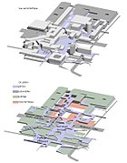 Dalle de Cergy-Préfecture : circulations.