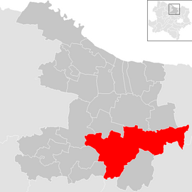 Poloha obce Hollabrunn v okrese Hollabrunn (klikacia mapa)