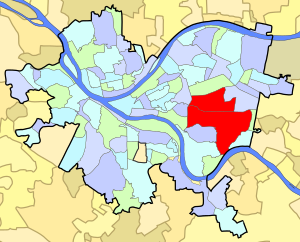 Location within the city of Pittsburgh