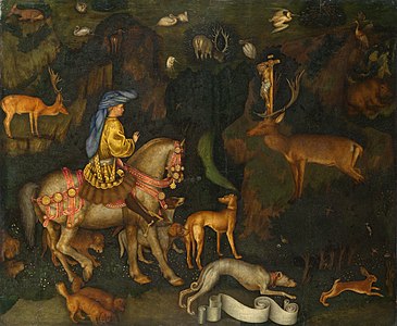 Pisanello, La Vision de saint Eustache, 1436-1438, National Gallery, Londres