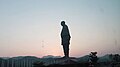 Statue of Unity, as seen from the highway.