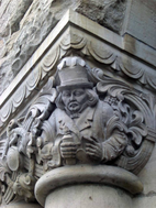 The physician, facade capital indicating the infirmary.