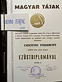 1974: Hatvani Galéria ezüstdiplomája Chiovini Ferenc részére