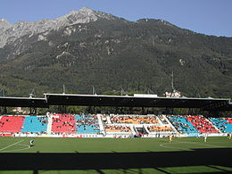 Fótbóltsvøllur Rheinpark Stadion í Vaduz.