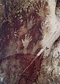 Image 76Pettakere Cave "Hand print paintings". The oldest known cave paintings are more than 44,000 years old. Maros, South Sulawesi, Indonesia (from Culture of Indonesia)