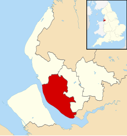 Liverpool shown within Merseyside