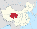 Mapa de China con la provincia de Qinghai en color destacado.