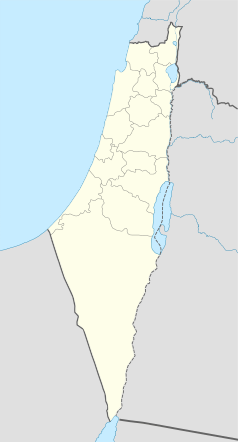 Mapa konturowa Mandatu Palestyny, w centrum znajduje się punkt z opisem „Bajt Umm al-Majs”