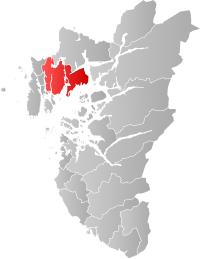 Kart som viser Tysvær kommune.