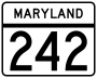 Maryland Route 242 marker