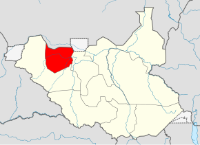 Harta statului Bahr al Ghazal de Nord în cadrul Sudanului de Sud