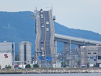 大根島から中海越しに見た江島大橋