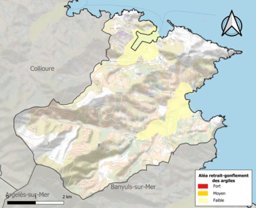 Carte des zones d'aléa retrait-gonflement des argiles.