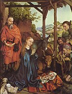 馬丁·松高爾（英语：Martin Schongauer）的《牧羊人的崇拜（英语：Adoration of the Shepherds (Martin Schongauer, Berlin)）》，37.5 × 28cm，約作於1480年，1902年始藏[28]