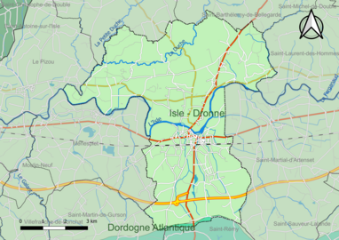 Carte en couleur présentant le(s) SAGE couvrant le territoire communal