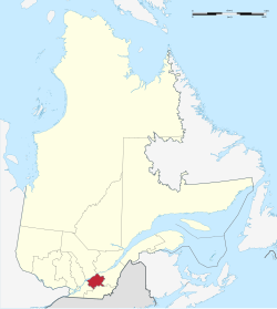 Map of Centre-du-Québec in relation to Quebec.