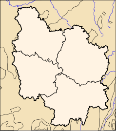 Mapa konturowa Burgundii, po prawej znajduje się punkt z opisem „Gevrey-Chambertin”