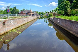 Pekelderdiep in het centrum van Oude Pekela gezien naar het noorden. (2021)