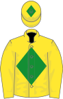 Yellow, green diamond on body and cap