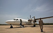 An airplane from the Abu Musa Airport