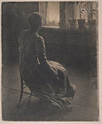 Frau von hinten gesehen, circa 1900