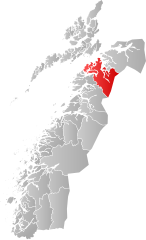 Lage der Kommune in der Provinz Nordland