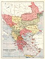 Partea europeană a imperiului în 1870, cu vilayetele