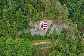 Écusson jurassien peint sur le Montenol à Courtételle.