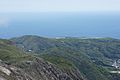 Kozushima Airport from Tenjō-san, the volcano that dominates the island's center.