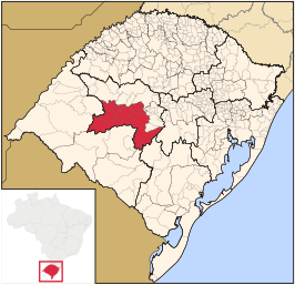 Ligging van de Braziliaanse microregio Santa Maria in Rio Grande do Sul