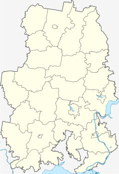 Mapa konturowa Udmurcji, po prawej nieco na dole znajduje się punkt z opisem „IJK”