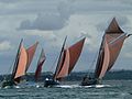 Tinduff août 2005, lors du Challenge des coquilliers de la rade de Brest, de gauche à droite : Sav Heol, Saint Guénolé, La Bergère de Domrémy et Général Leclerc.