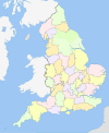 Carte des comtés traditionnels (ici en 1851)