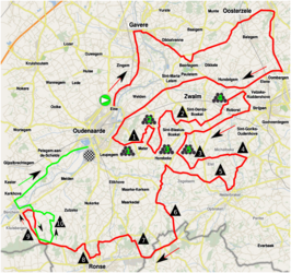 Routekaart van de Ronde van Vlaanderen 2016