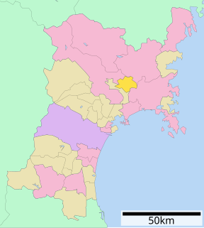 涌谷町位置図