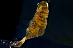 Image satellite de Fuerteventura.