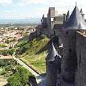 Die bo- en onderdorp van Carcassonne