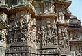 The decorated outer wall of the main temple