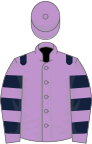 Mauve, dark blue epaulets, hooped sleeves